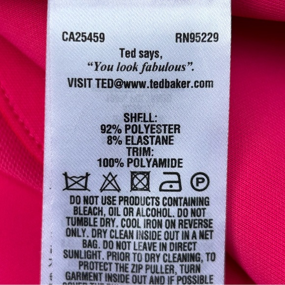 Ted Baker Sharlot Fit & Flare Pink Cap Sleeve Mesh Panel Dress | Size Medium - Picture 14 of 16